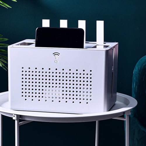 Gestion de câbles boîte Wi-Fi empilable et cache multiprise ABS - 5