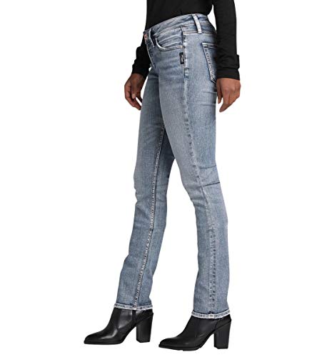 Silver Jeans Co. Women's Suki Mid Rise Curvy Fit Straight Leg Jeans2
