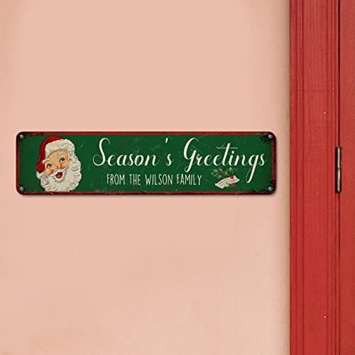 Panneau de Noël en métal vert rétro durable pour décoration extérieure - 5