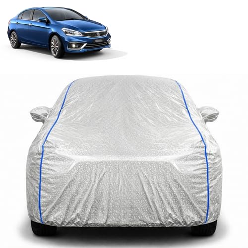 Image of Waterproof Car Cover for Maruti Suzuki Ciaz | All Weather Protection | UV Resistant & Dustproof | Soft Cotton Lining to Prevent Scratches | Triple Stitched with Mirror Pockets & Elastic Hem