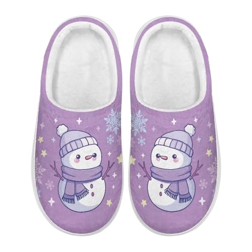 Xoenoiee House Slippers for Women Men, Slip On Winter Warm Bedroom Shoes Anti-slip Cozy Indoor Outdoor Slippers