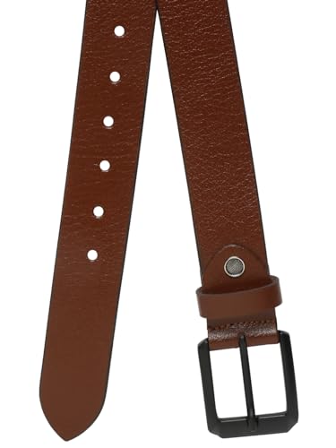Image of TEAKWOOD LEATHERS Men's Casual Leather Belt, 6 Holes, Classic Buckle Lock Belts for Men | T BT EC 1