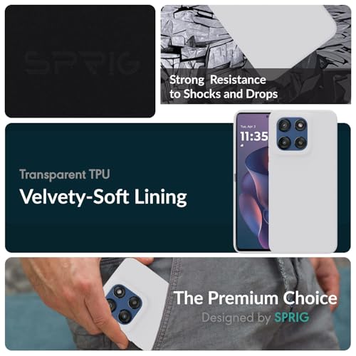 Image of SPRIG Compatible with Moto Edge 60 Stylus Premium SilkTone Back Cover Drop Tested Shock Proof Mobile Case for Men, Women, Boys and Girls with Camera Protection (White)