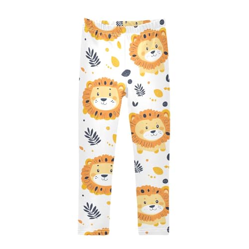 Simple Lion Girls Leggings,Workout Leggings for Girls Toddler Athletic Legging Size for 3-10T