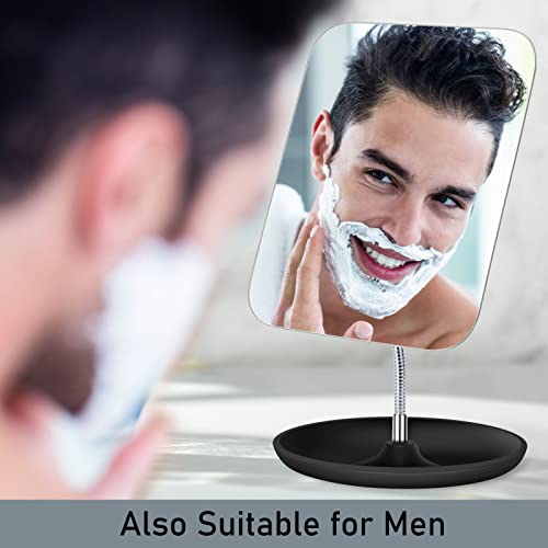 Lfoyou Table Vanity Mirror With Stand - Makeup Mirror For Desk - Adjustable Flexible Gooseneck, 360°Rotation Folding Portable Bathroom Shaving Cosmetic Mirror Square #TOP5