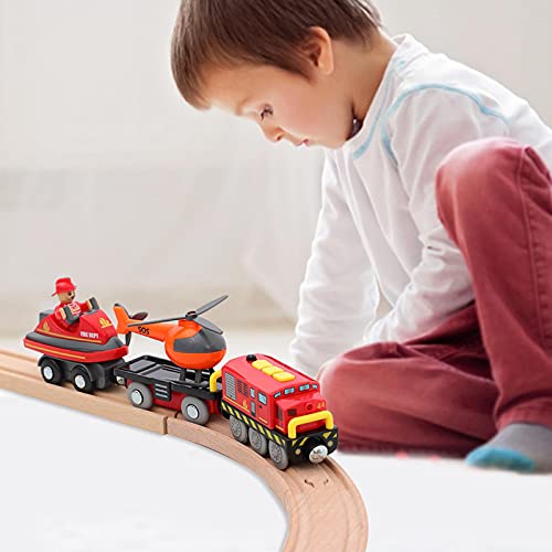 Hearthxy Spoorweg Elektrische locomotief, met hoge snelheid, speelgoed, magnetisch trekspeelgoed, compatibel met houten… - Image 7