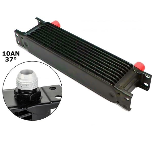 Radiatore Olio Universale in Alluminio 10 File Attacchi -AN10 maschio 330 x 50 x 70 mm Olio Motore Trasmissione