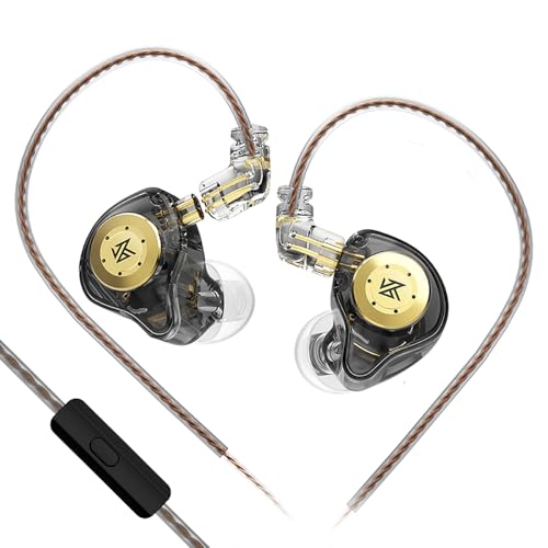 KZ EDX PRO �C���C���[�w�b�h�t�H�� IEM �C���z�� 1DD�t�� HiFi �X�e���I�T�E���h�X�e�[�W�C���z�� �L���m�C�Y�L�����Z�����O �Q�[�~���O�C���z�� �~���[�W�V�����V���K�[�p (�u���b�N�}�C�N�t��)