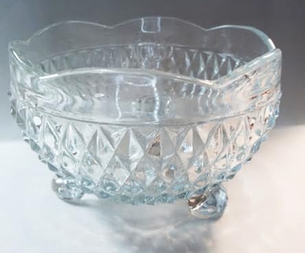 Katrina Custom Fancy Glass Dish with Powder Puff - Medium No Lid