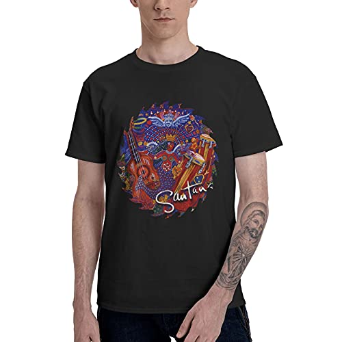Mens Santtana Supernatural T Shirt, Round Neck Short Sleeve Shirt for New Dads, Wicking Shirts, Cotton Tees Tops, 80s&90s Custom Apparel Small Black Mens Santtana Supernatural T Shirt, Round Neck Short Sleeve Shirt for New Dads, Wicking Shirts, Cotton Tees Tops, 80s&90s Custom Apparel Small Black