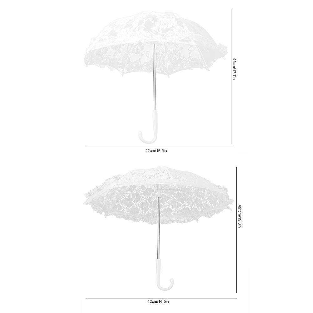 Mini Parasol en Dentelle Parapluie en Dentelle Parapluie Parasol en Dentelle de Mariage Blanc, Parapluies de Fleurs Vintage Fabriqués pour la Photographie Romantique Accessoires de Photo de Mariée Acc