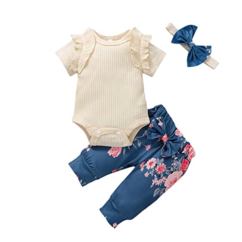 Image of VINUOKER Preemie Newborn Baby Girls Outfits set long Sleeve Cotton Pants Sets Infant Fall Winter Clothes