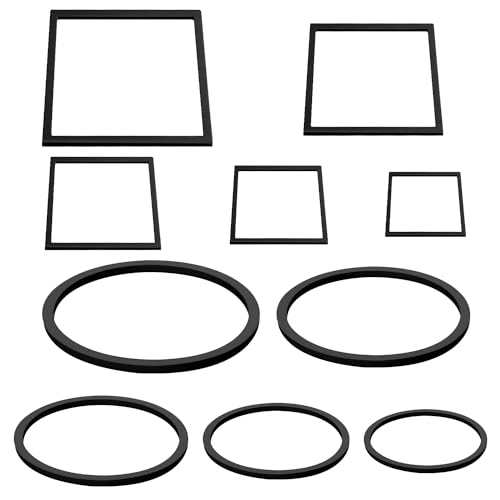 XIHIRCD 10 Pzs Anillos Flotantes para Plantas, Anillos de Espuma para Alimentación de Peces Anillos para Peceras para Mantener Las Plantas Flotantes su Lugar (5 Redondos Negros + 5 Cuadrados Negros)