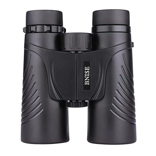 BNISE Binoculars 10x42 for Adults Bird Watching and Hunting,Asika Compact Waterproof/Fogproof/Shockproof, BaK4 Roof Prism 14mm Exit Relief, with Neck Strap and Carrying Case - Black