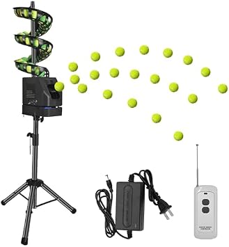 Automatic Tennis Ball Thrower, Ball Machine for Balls with Remote Control, Adjustable Height & Angle