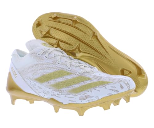 Image of adidas Adizero Electric Mens Shoes Size 8.5, Color: Cloud White /Gold Metallic /Cloud White-White /Chalk White
