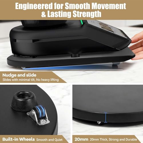 Gleitbrett für Thermomix TM7, Brett für Thermomix mit Rollen & Gummifüßen, Leicht zu Bewegen, Schützt die Waage, Robust und Pflegeleicht, Praktisches Zubehör für Thermomix TM7