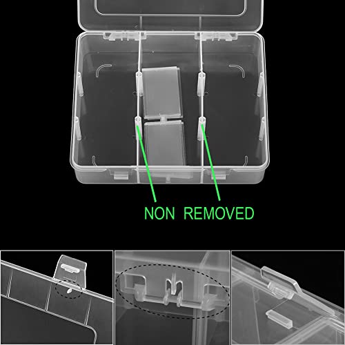 Image of Vidifor 9 Grids 2 Pack Plastic Storage Compartment Organizer Container with Adjustable Dividers for Crafts, Earrings, Screws, Nail, Pins and More (2)