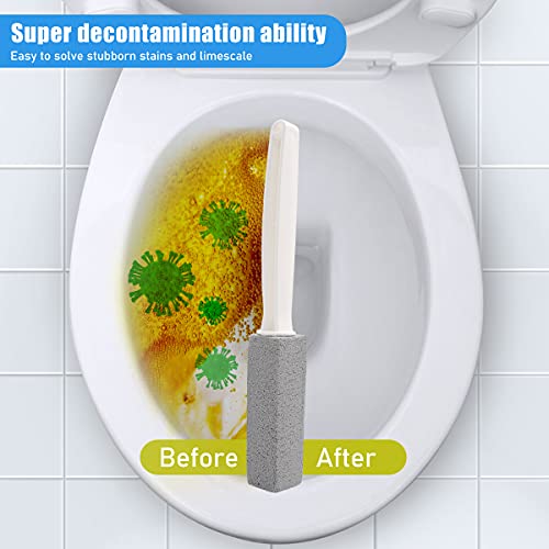 Coideal Toilet Bowl Cleaning Stone With Extra Long Handle - 3 Pack Scouring Stick Brush Limescale Remover For Bbq Grills, Tiles, Swimming Pools (Gray) #TOP2