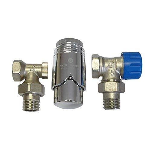 Set valve radiatore collegamento 90° angolo di
