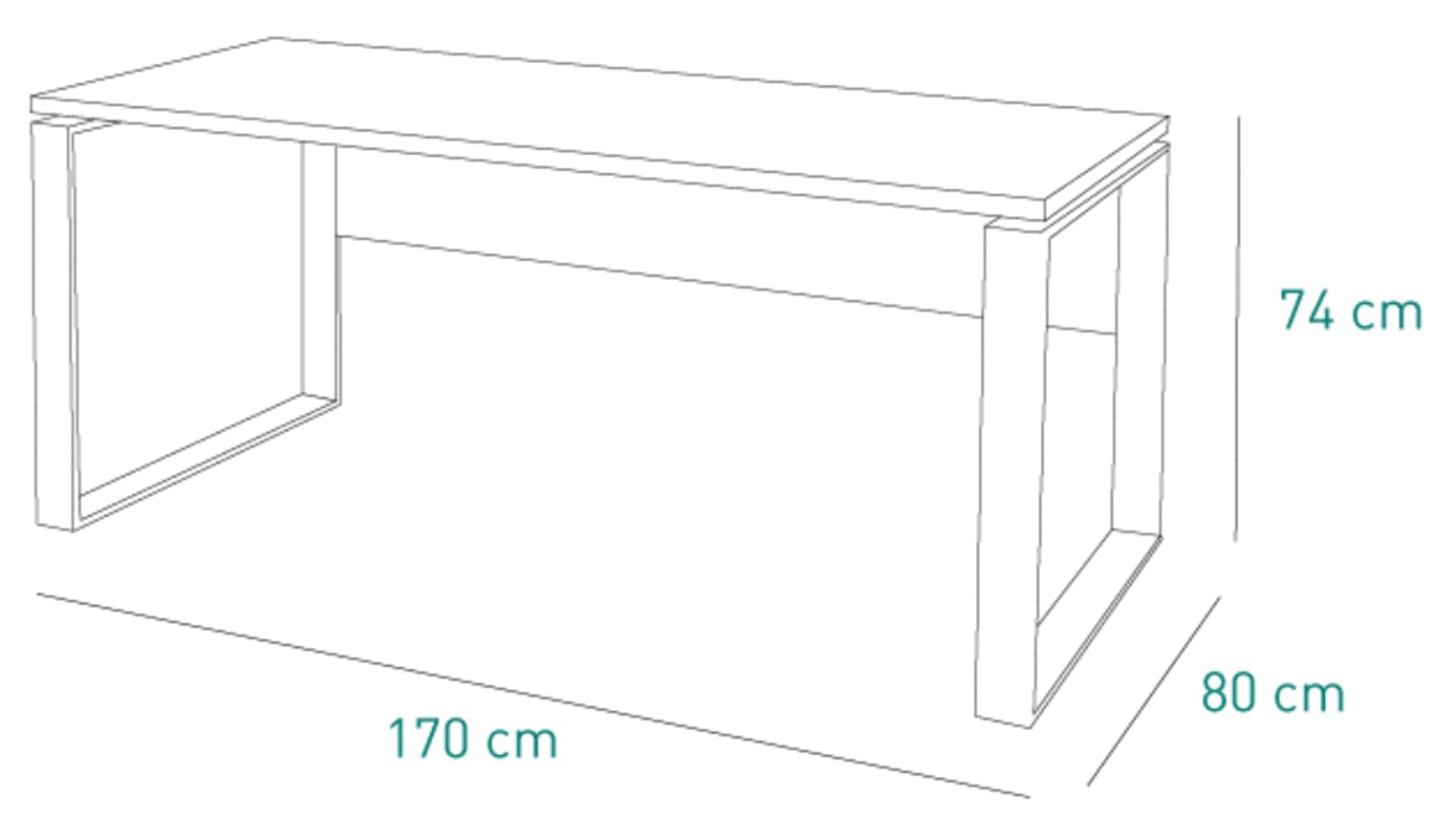 Composad | Scrivania della Linea DISEGNO con gambe in metallo, Scrivania PC Moderna, (LxAxP) 170x74,50x80 cm, Colore Grigio Cemento e gambe Bianco, per Ufficio, Studio, Made in Italy