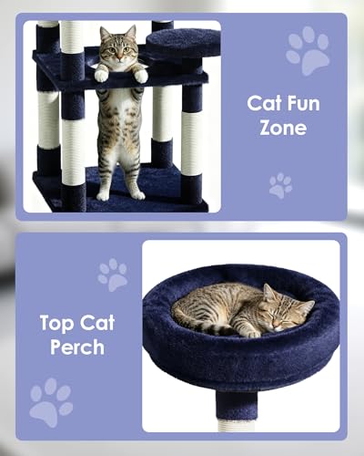 Árbol para gatos moderno multi-nivel con colchón y postes de sisal miniatura 4