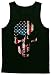 Blittzen Mens Tank Top Skull with American Flag Imprint, L, Black