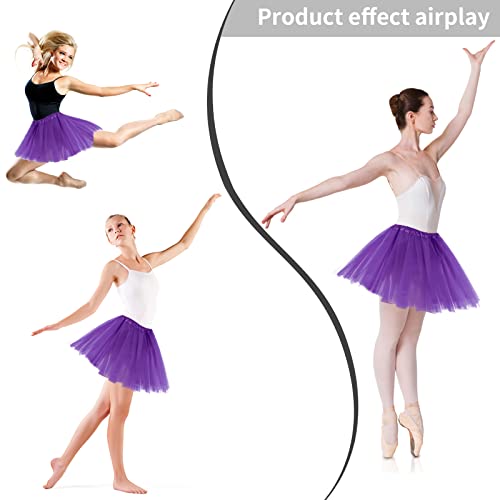 1 Pack Adult Tulle Tutu Skirt Women's Vintage Tulle Bubble Tutu Skirt Prom Party Skirt Elastic 3 Layer for Women and Teens4