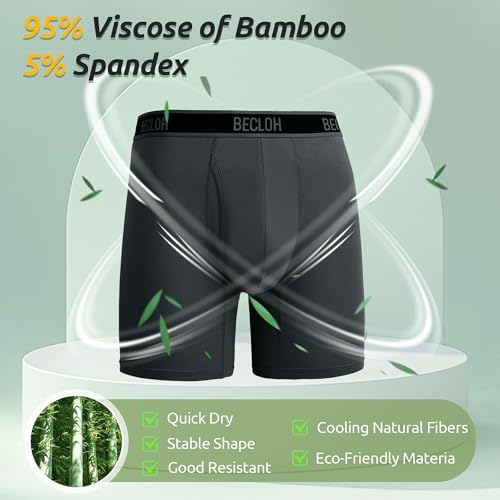 Mens Boxer Shorts Viscose from Bamboo Boxers for Men Breathable Men's Underwear with Fly Boxer Briefs 6 Pack3