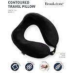 Brookstone Neck Travel Pillow - Lightweight Contoured Memory Foam Stuffable Travel Neck Pillow for Sleeping, Car, & Airplane, Size One Size, Black - Image 3