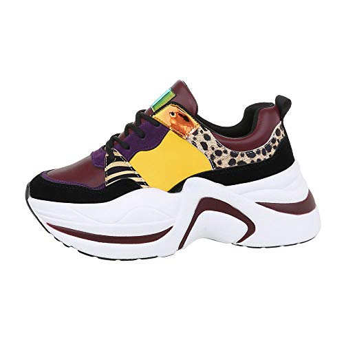 Ital-Design - Zapatillas Deportivas para Mujer, Color Amarillo, Talla 40 EU