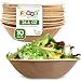 Produktbild FOOGO Green 10 Einweg-Palmblatt-Servierschalen, 8 Zoll (20 cm) 26,5 oz (750 ml) Party-Salatschalen, tief, rund, umweltfreundlich abbaubar, Hochzeit, Party-Schalen, ähnlich wie Holzschale, Papierschale