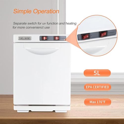 Scaldasalviette da 5 l, riscaldamento rapido, può contenere fino a 12 asciugamani, per spa, trattamenti viso, barba, barbiere, salone e uso domestico