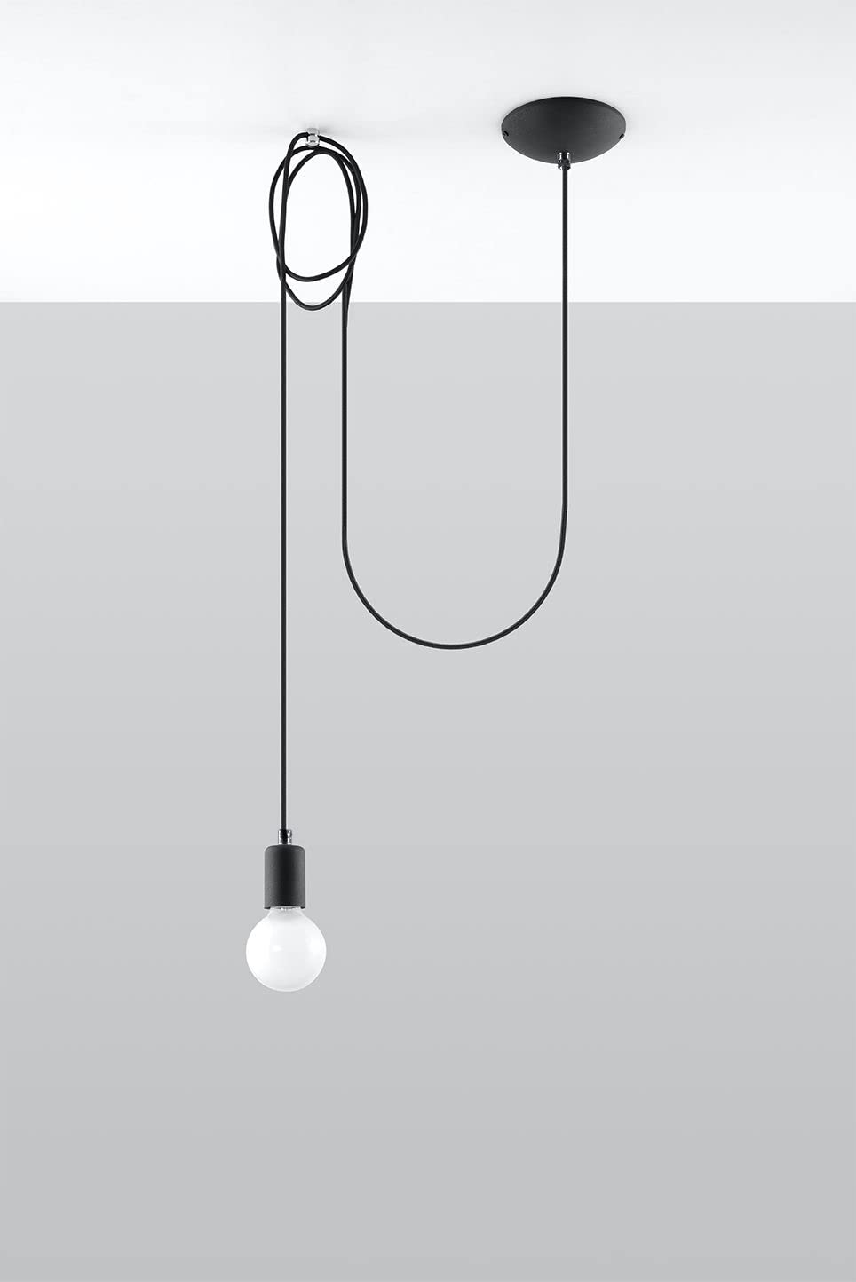 Licht-Erlebnisse XXL Pendelleuchte – 3x E27, Höhenverstellbar, Stoff/Glas, 63,5 Cm, Grau, Für Wohnzimmer & Esstisch