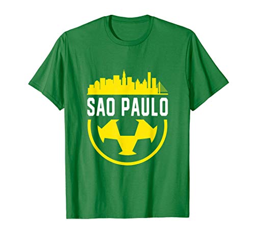 Ventilador de futebol de São Paulo Vintage City Skyline Camiseta