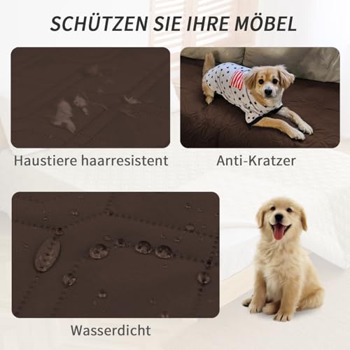 Amarrirose wasserdichte Hundedecke - Robuste Hundematte,75 * 175cm Outdoor hundematte maschinenwaschbar,Wendedecke hundedecke für unterwegs,Hunde & Katzen geeignet Schokolade + Beige