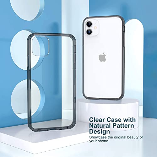 Ulak Compatible With Iphone 11 Case Clear With Color Border Hybrid Shockproof Protective Phone Case, Slim Transparent Anti-Scratch Tpu Bumper Cover For Iphone 11 6.1 Inch, Black Gray #TOP1