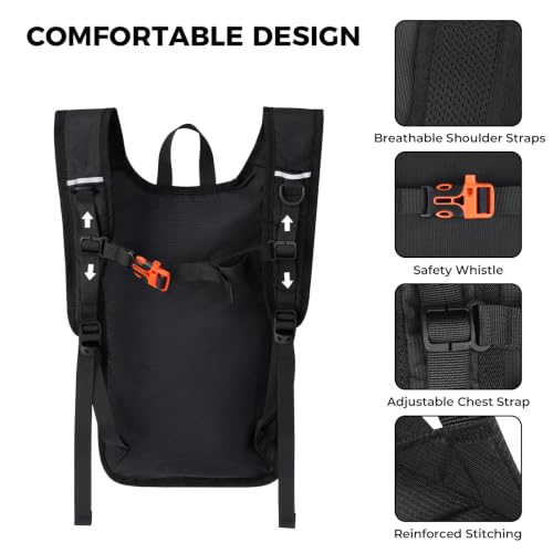 Small Hiking Backpack 13L Lightweight Foldable Travel Daypack for Men Women - image 6