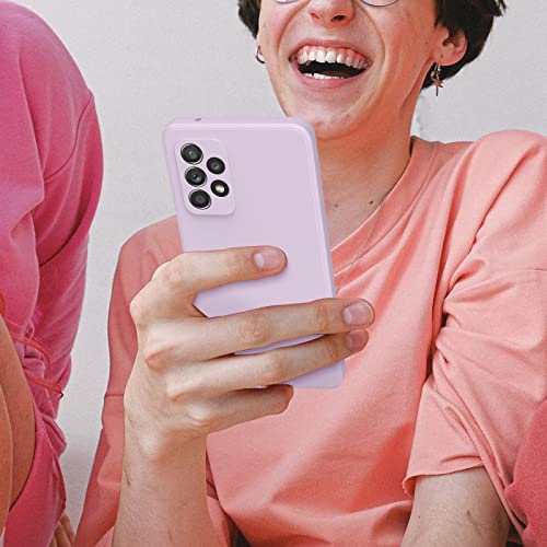 Vanjua [2 Pack] For Samsung Galaxy A52 Case, Galaxy A52S 5G Case, Stylish Silicone Slim Full-Body Protective Cover For Galaxy A52 / A52S Phone Case (Violet+Light Cyan) #TOP6