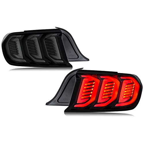 Inginuity Time Led Tail Lights For Ford Mustang 2016-2022 Sequential Turn Signal Black Rear Lamps Accessary Assembly #TOP5
