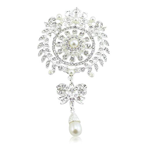 Buy Aisence Brooch Pin Artificial Rhinestone Exquisite Alloy Bow