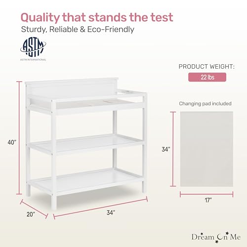 Image of Dream On Me Jax Universal Changing Table, White , 34x20x40 Inch (Pack of 1)