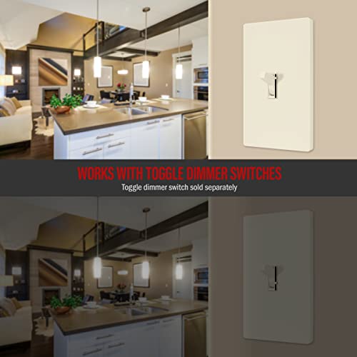 Image of ENERLITES Screwless Toggle Switch Wall Plate, Child Safe Light Switch Cover, Standard Size 1-Gang 4.68 inch x 2.93 inch, Unbreakable Polycarbonate Thermoplastic, UL Listed, SI8811-LA, Glossy, Light Almond
