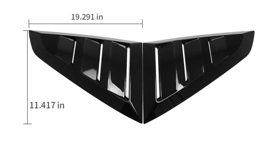 Image of Jogon Rear Window Louvers Trim for Ford Mustang S650 GT Coupe Dark Horse Ecoboost 2024 2025 2026, C Pillar Window Blinds (Style B)