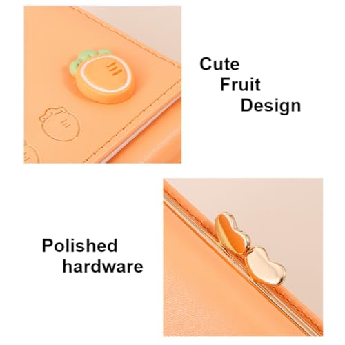 Cute Fruit Designed Wallet for Women Small Cute Purse Coin Pocket Card Holder Multi-Layered Wallet (orange)4