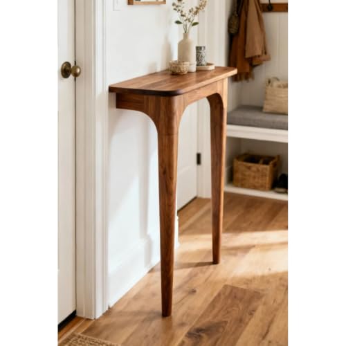 Image of Handmade Wooden 140Cm Console Table for Living Room | Side Entrance Table | merror Console Table Solid meterial Dark Teak Wood