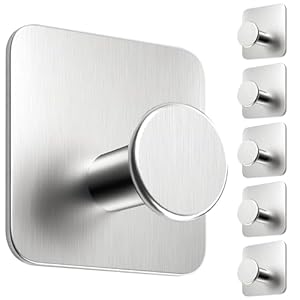 4Smile MZ-SR Edelstahl Handtuchhaken 6er Set
