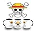 MERCHANDMANIA Taza Negra Logo One Piece Barco Pirata Color mug