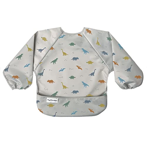 Image of Tiny Twinkle Mess Proof Baby Bib,Waterproof Smock Baby Bib for Eating,Machine Washable Long Sleeve Bib,Baby Led Weaning,Toddler Bib,BLW Supplies(Dinosaur, Large 2-4 Years)