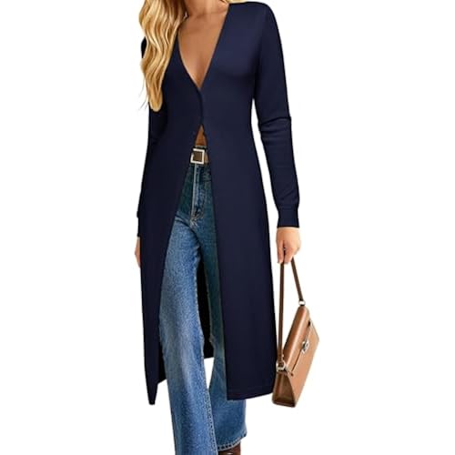GRACE KARIN Womens Long Cardigan Trendy, Lightweight Knit Dusters Coat | V Neck Button Up Sweaters Maxi Dress, for Casual Dressy Work, 2026 Fall Fashion Clothes